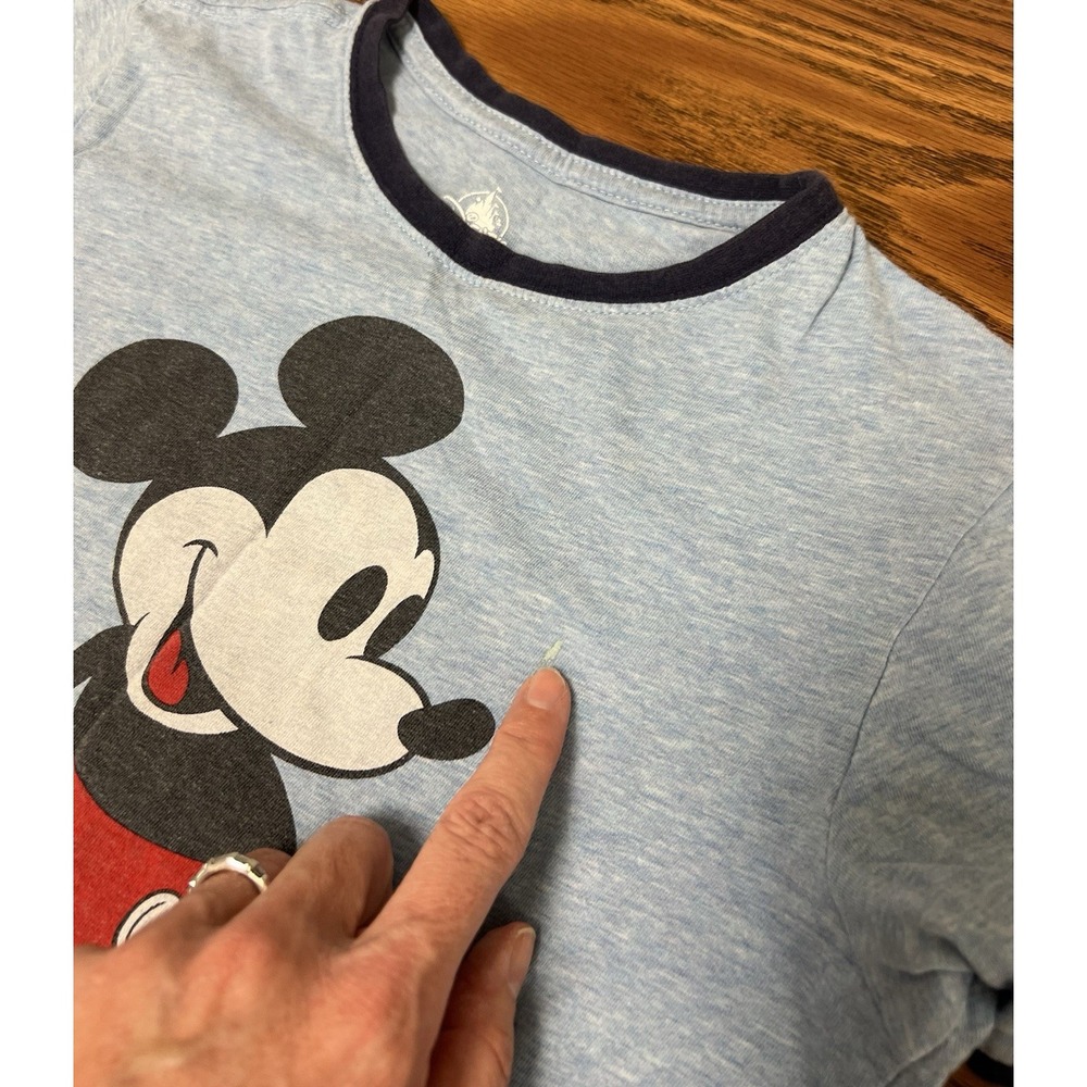 Disney Mickey Mouse T-Shirt Youth Medium Ringer  100% Cotton READ MORE . - Picture 3 of 16